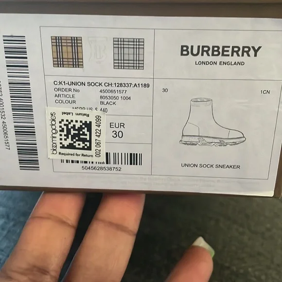 Kids Burberry Sock Sneakers - Picture 4 of 4